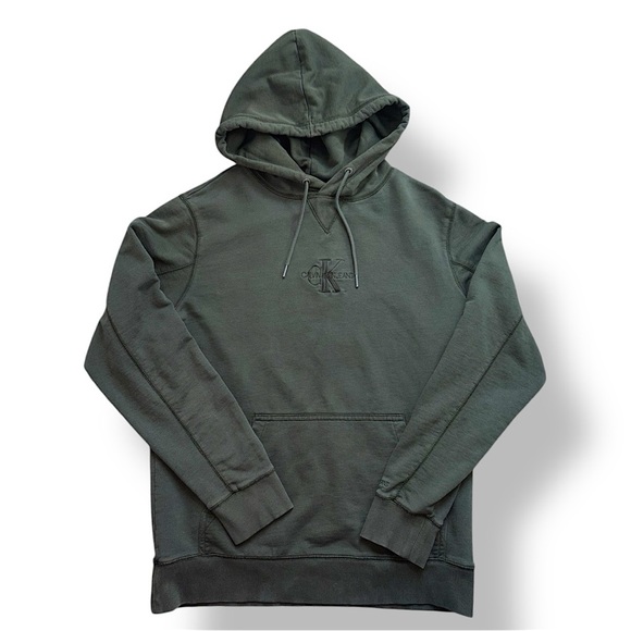Calvin Klein Jeans Washed Monologo Hoodie Green - Picture 1 of 16